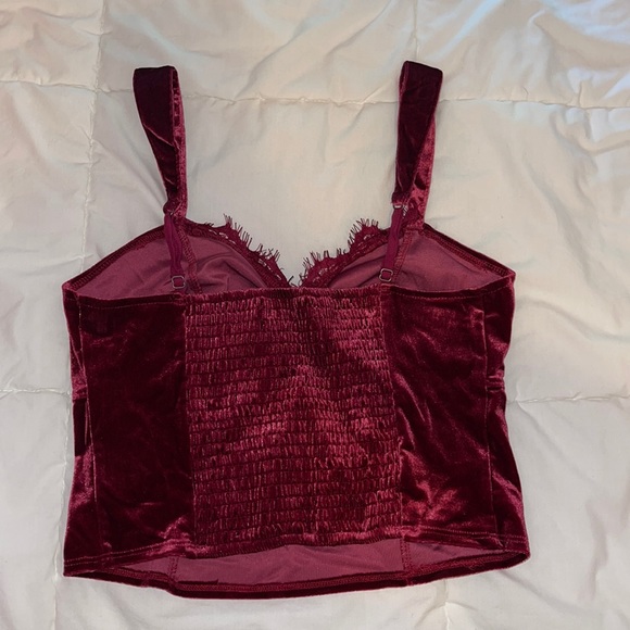 Red Velvet Crop Top - Picture 2 of 3